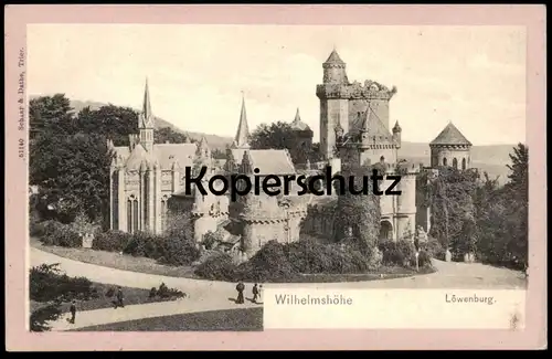 ALTE POSTKARTE WILHELMSHÖHE LÖWENBURG PNKER RAHMEN Cassel Kassel Burg castle chateau cpa postcard AK Ansichtskarte