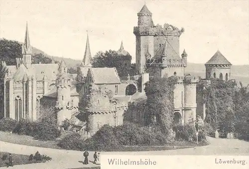 ALTE POSTKARTE WILHELMSHÖHE LÖWENBURG PNKER RAHMEN Cassel Kassel Burg castle chateau cpa postcard AK Ansichtskarte