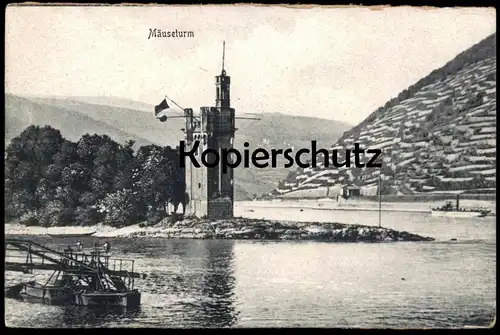 ALTE POSTKARTE MÄUSETURM BEI BINGEN Rhein Rhin Rhine Lo Tour des souris The mice-tower cpa postcard AK Ansichtskarte