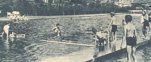 ALTE POSTKARTE RODANGE PISCINE DE NATATION EN PLEIN AIR Bad bath Luxembourg Luxemburg Rodingen cpa postcard AK