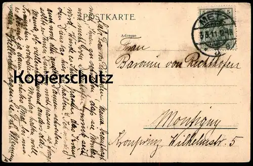 ALTE POSTKARTE REES RHEIN NIEDERRHEINISCHE BACKSTEINHÄUSER SARG-MAGAZIN ADEL AN MUTTER V. BARON VON RICHTHOFEN MONTIGNY