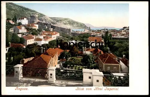 ALTE POSTKARTE RAGUSA BLICK VOM HOTEL IMPERIAL DUBROVNIK Raguse Hrvatska Kroatien Croatia Photochromie AK Ansichtskarte