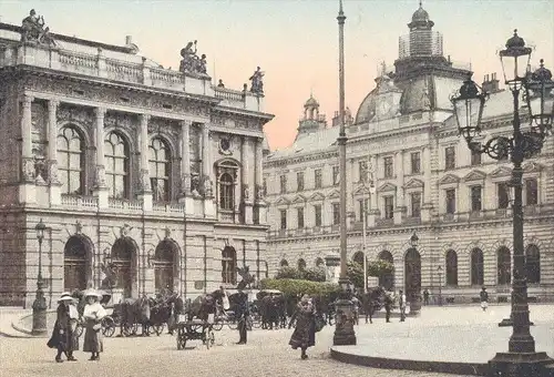 ALTE POSTKARTE REICHENBERG THEATER UND HAUPTPOST LIBEREC Böhmen Romani Sudeten Tschechien Ceska Republika théatre cpa AK