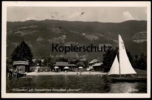 ALTE POSTKARTE BODENSDORF AM OSSIACHERSEE STRANDBAD SEEROSE 1942 Steindorf Austria Autriche postcard AK Ansichtskarte