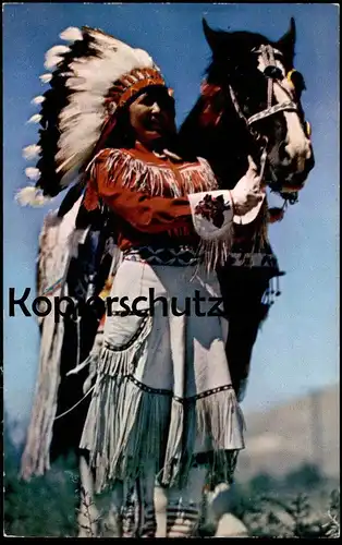 POSTKARTE WESTERN INDIAN MAIDEN Horse Pferd Blesse Indianer Indians Indien Kopfschmuck feather headdress Ansichtskarte