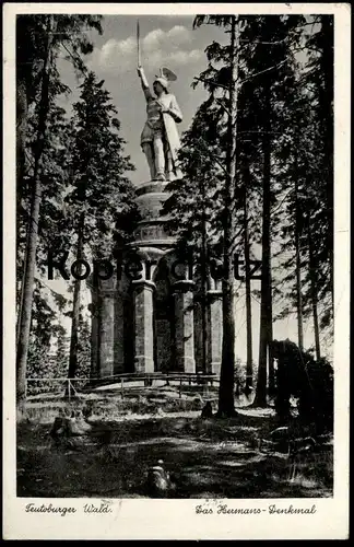 ALTE POSTKARTE DAS HERMANS-DENKMAL IM TEUTOBURGER WALD BEI DETMOLD 1938 DRUCKFEHLER HERMANNSDENKMAL postcard cpa AK