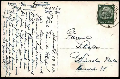 ALTE POSTKARTE DAS HERMANS-DENKMAL IM TEUTOBURGER WALD BEI DETMOLD 1938 DRUCKFEHLER HERMANNSDENKMAL postcard cpa AK