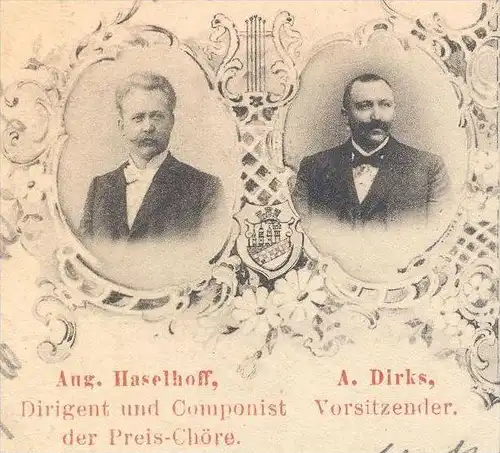 ALTE POSTKARTE JUBELFEIER DORTMUND HOERDE GESANGWETTSTREIT MGV ARION DIRIGENT COMPONIST composer postcard Ansichtskarte