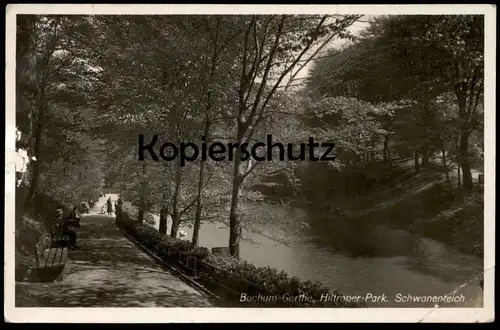 ALTE POSTKARTE BOCHUM-GERTHE HILTROPER PARK SCHWANENTEICH NACH RAD Stickenbüttel Ansichtskarte AK postcard cpa