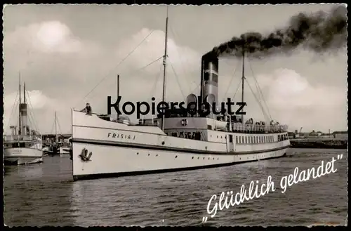 ÄLTERE POSTKARTE NORDERNEY DAMPFER FRISIA I IM HAFEN Steamer Ship Steamship Schiff postcard cpa Ansichtskarte AK