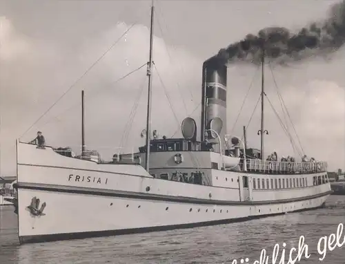 ÄLTERE POSTKARTE NORDERNEY DAMPFER FRISIA I IM HAFEN Steamer Ship Steamship Schiff postcard cpa Ansichtskarte AK