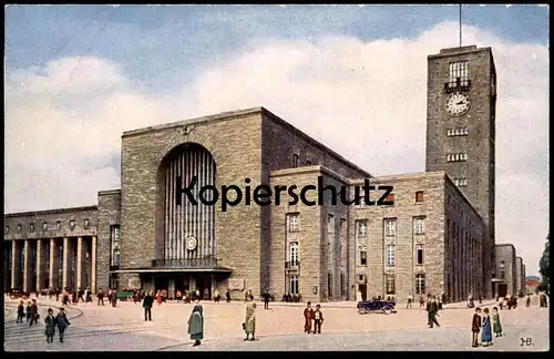 ALTE POSTKARTE STUTTGART HAUPTBAHNHOF KUNSTKARTE NR. 37 SCHWÄBISCHER KUNSTVERLAG HANS BOETTCHER Bahnhof Station Gare cpa