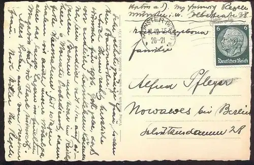 ALTE POSTKARTE MÜNSTER SCHLOSSPARK MIT SCHLOSSTOR IM WINTER EIN GUTES NEUES JAHR! Muenster cpa postcard AK Anischtskarte