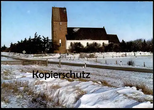 ÄLTERE POSTKARTE SYLT KEITUM ST. SEVERIN KIRCHE IM WINTER Schnee snow Church Église Iglesia cpa postcard Ansichtskarte