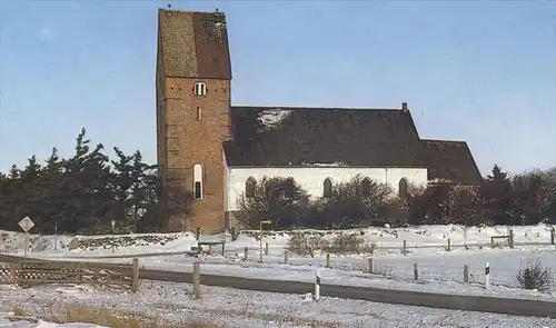 ÄLTERE POSTKARTE SYLT KEITUM ST. SEVERIN KIRCHE IM WINTER Schnee snow Church Église Iglesia cpa postcard Ansichtskarte