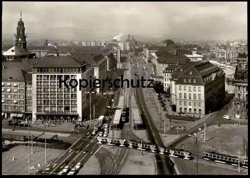 ÄLTERE POSTKARTE DRESDEN ERNST-THÄLMANN-STRASSE STRASSENBAHN TRAM TRAMWAY LKW PICKUP CAMION AUTOS AUTO cpa postcard AK
