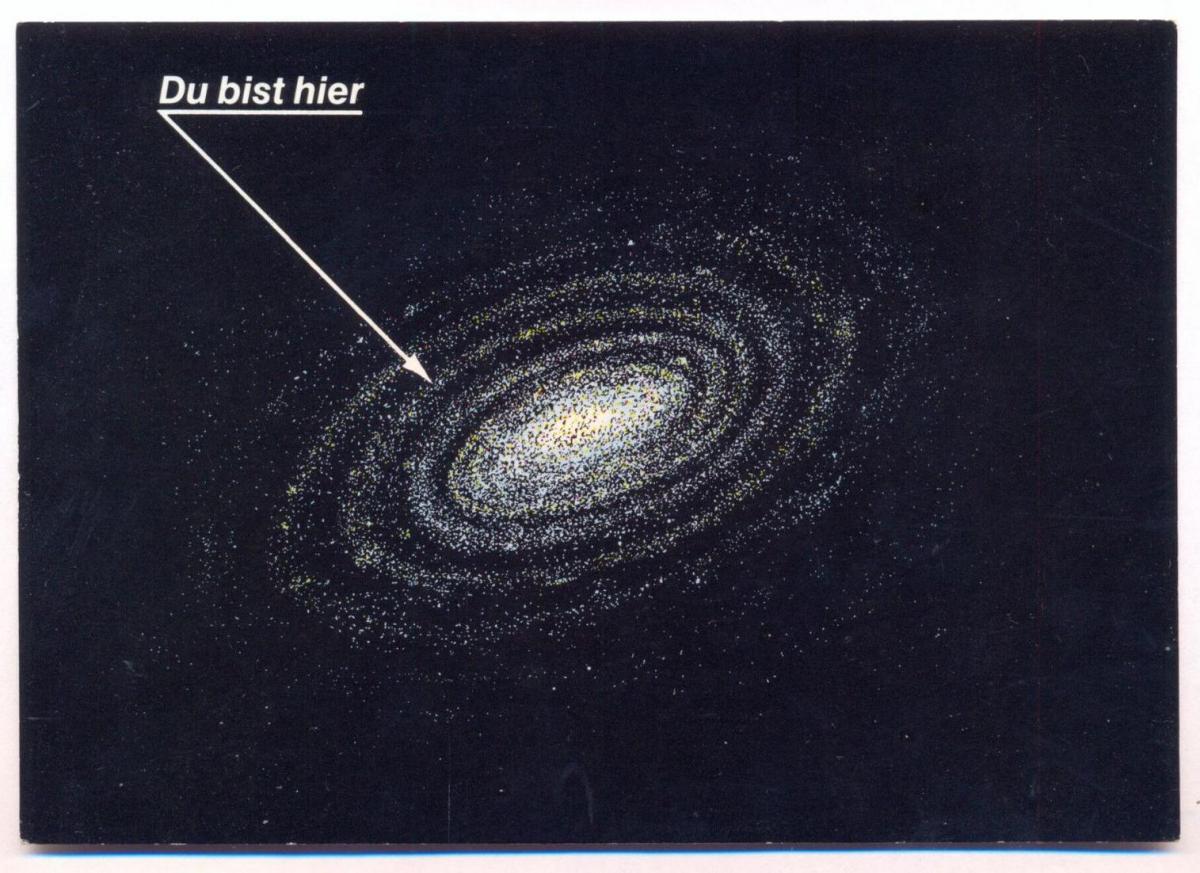 Postkarte Du Bist Hier You Are Here And I Am Here And We Are All Together Galaxie Galaxy Nacht Nuit Humor Humour Cpa Nr 245464299 Oldthing Ansi