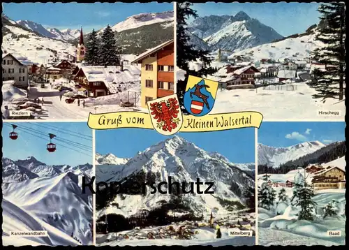 ÄLTERE POSTKARTE GRUSS VOM KLEINEN WALSERTAL MITTELBERG HIRSCHEGG RIEZLERN BAAD KANZELWANDBAHN KLEINWALSERTAL AK