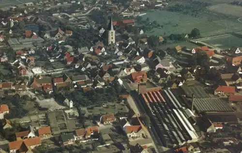 ÄLTERE POSTKARTE LAER ÜBER MÜNSTER BEI HORSTMAR KREIS STEINFURT LUFTBILD PANORAMA TOTAL Luftaufnahme Fliegeraufnahme AK