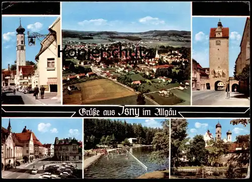 ÄLTERE POSTKARTE GRÜSSE AUS ISNY IM ALLGÄU 1971 Bad bath See Verlag Buchhandlung Kissling cpa postcard AK Ansichtskarte