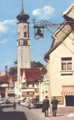 ÄLTERE POSTKARTE GRÜSSE AUS ISNY IM ALLGÄU 1971 Bad bath See Verlag Buchhandlung Kissling cpa postcard AK Ansichtskarte