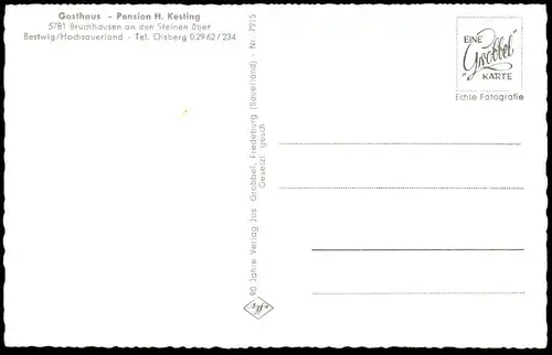 ÄLTERE POSTKARTE BRUCHHAUSEN MIT STEINEN OLSBERG rückseitig Gasthaus Kesting über Bestwig cpa postcard AK Ansichtskarte