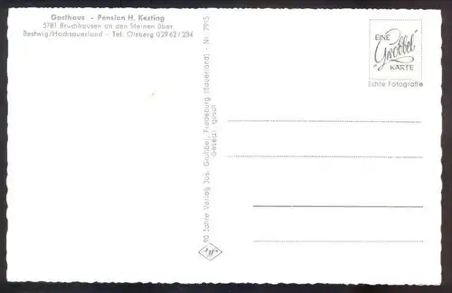 ÄLTERE POSTKARTE BRUCHHAUSEN MIT STEINEN OLSBERG rückseitig Gasthaus Kesting über Bestwig cpa postcard AK Ansichtskarte
