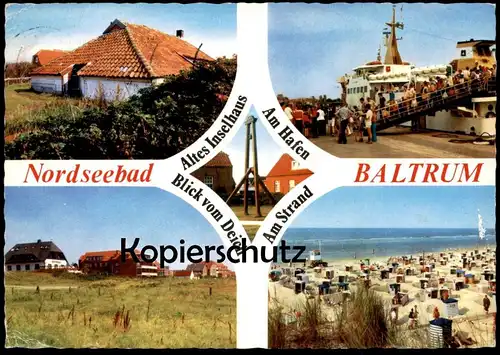 POSTKARTE BALTRUM MIT BRIEFMARKE PFADFINDER-WELTKONFERENZ 1985 Boy Scouts Scout Fähre ferry Glocke cloche cpa postcard