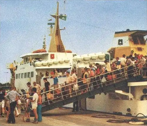 POSTKARTE BALTRUM MIT BRIEFMARKE PFADFINDER-WELTKONFERENZ 1985 Boy Scouts Scout Fähre ferry Glocke cloche cpa postcard