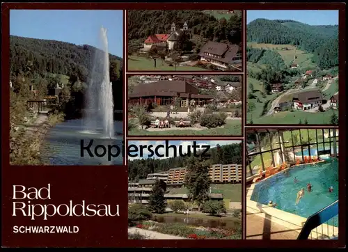 POSTKARTE BAD RIPPOLDSAU PANORAMA SCHWIMMBAD Bath Piscine Schwarzwald black forest foret-noire Ansichtskarte AK postcard