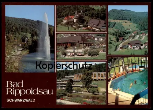 POSTKARTE BAD RIPPOLDSAU PANORAMA SCHWIMMBAD Bath Piscine Schwarzwald black forest foret-noire Ansichtskarte AK postcard