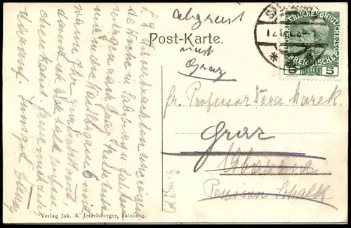 ALTE WIRO KÜNSTLER POSTKARTE SALZBURG FESTUNG & UNTERSBERG Verlag Kunsthandlung Mora postcard cpa AK Ansichtskarte