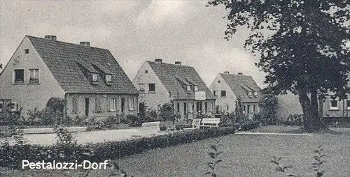 ÄLTERE POSTKARTE DINSLAKEN-HIESFELD SCHWIMMBAD PARTIE AM ROTBACH PESTALOZZI-DORF WASSERMÜHLE Ansichtskarte postcard cpa