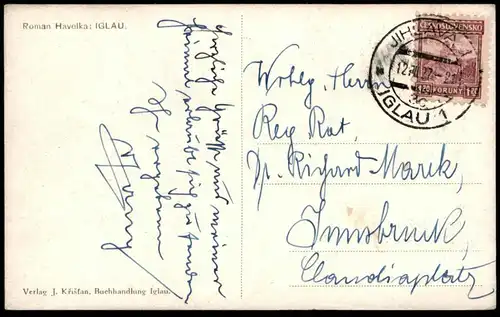 ALTE KÜNSTLER POSTKARTE ROMAN HAVELKA IGLAU JIHLAVA CZECHOSLOVAKIA Tschechien Czech Republic Tchèquie Mähren Moravie