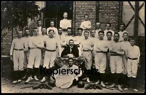 ALTE FOTO POSTKARTE TURNABTEILUNG EINTRACHT WARENDORF 1901 KATH.GES.VEREIN GUT HEIL Kegel Kegeln ninepins jeu de quilles