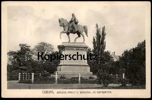 ALTE POSTKARTE COBURG HERZOG ERNST II. DENKMAL IM HOFGARTEN horse monument cpa postcard AK Ansichtskarte Bayern Bavaria