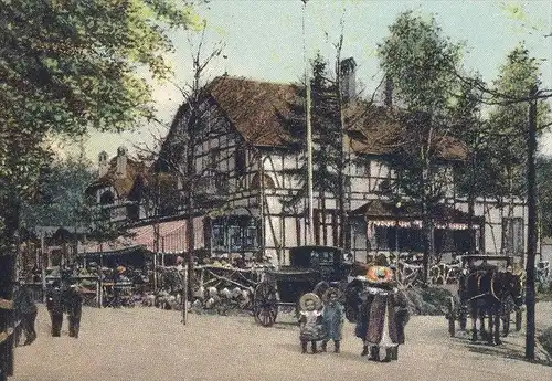 ALTE LITHO-POSTKARTE CHEMNITZ WALDSCHÄNKE MIT FRITZE BLIEMCHEN Regenschirm umbrella parapluie dialect enfants Humour cpa