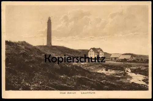 ALTE POSTKARTE INSEL AMRUM LEUCHTTURM Nebel lighthouse phare Ansichtskarte AK cpa postcard