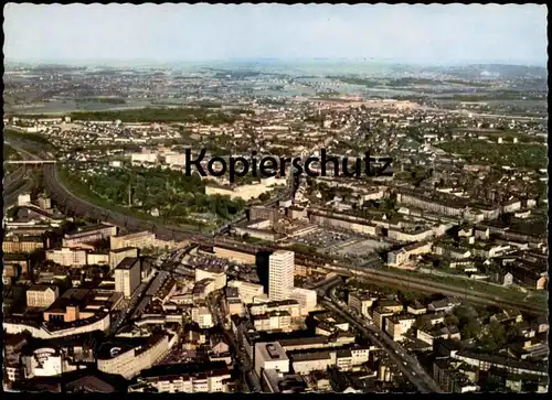 POSTKARTE BOCHUM BLICK VOM STADTKERN STEMPEL FIFA WM 74 1974 MiNr. 811 812 Torwart Goalkeeper Fussball Football Soccer