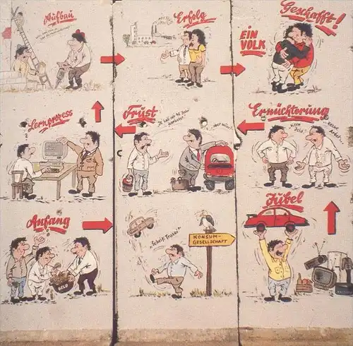 ÄLTERE POSTKARTE BERLIN BERLINER MAUER CHUTE DU MUR WALL MAUERTEIL DEUTSCHLAND EIN VOLK Ansichtskarte postcard