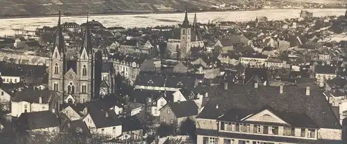 ALTE POSTKARTE BINGEN BINGERBRÜCK NAHEMÜNDUNG ZUGEFRORENER RHEIN 1929 EIS rhin gelé rhine frozen postcard Ansichtskarte