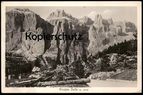 ALTE POSTKARTE GRUPPO SELLA 2946 m Dolomiten Dolomiti Alto Adige Italia Italy Italien Mountain postcard Verlag Ghedina