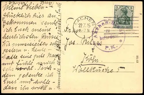 ALTE POSTKARTE AACHEN BURTSCHEIDER KURHAUS Dame Militär-Stempel Aachen-Stadt zu befördern Aix la chapelle cpa postcard