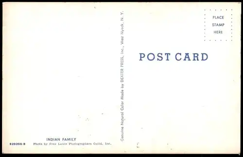 POSTKARTE INDIAN FAMILY Indianer Indians Indien Kopfschmuck enfants children feather headdress Trommel drum tambour cpa