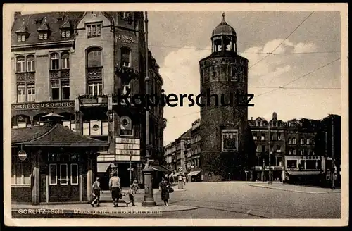 ALTE POSTKARTE GÖRLITZ SCHLESIEN MARIENPLATZ MIT DICKEM TURM J. Bargou Goerlitz Zgorzelec cpa postcard AK Ansichtskarte