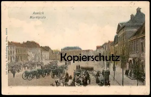ALTE POSTKARTE AURICH OSTFRIESLAND MARKTPLATS MARKTPLATZ HÄNDLER MARKT marché market Ansichtskarte AK cpa postcard
