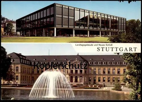 ÄLTERE POSTKARTE STUTTGART LANDTAG UND NEUES SCHLOSS diet parliament parlement cpa postcard AK Ansichtskarte