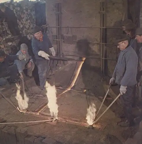 POSTKARTE BROCKSCHEID GLOCKENGIESSEREI bell foundry fonderie de cloches bells clarine cloche Glocke Glocken Handwerk