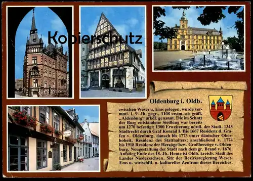 ÄLTERE POSTKARTE OLDENBURG WAPPEN & GESCHICHTE CHRONIK Chronikkarte chronique chronicle storycard postcard cpa AK