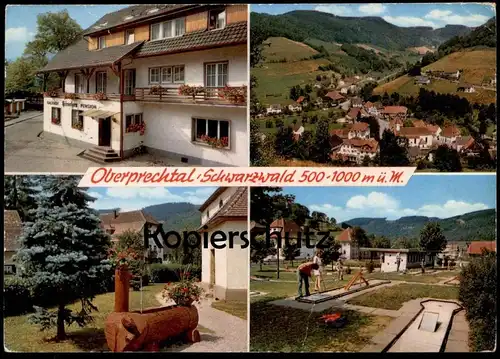 ÄLTERE POSTKARTE OBERPRECHTAL SCHWARZWALD GASTHOF HIRSCHEN MINIGOLF crazy miniature mini-golf Ansichtskarte cpa postcard